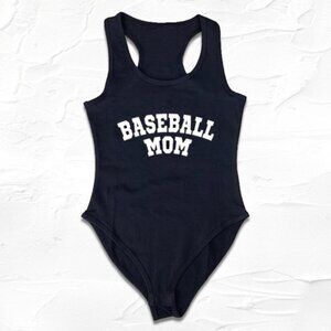 Black Bodysuit, Baseball MOM Outfit, Baseball MAMA, Softball Gift, Cute Baseball